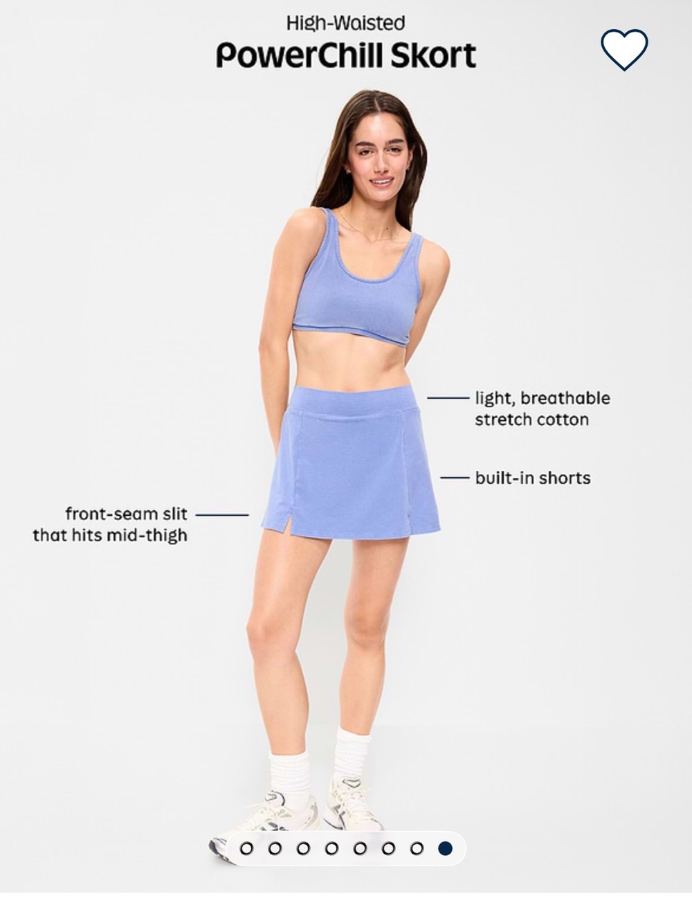 Old Navy Light Purple High-Waisted PowerChill Skort